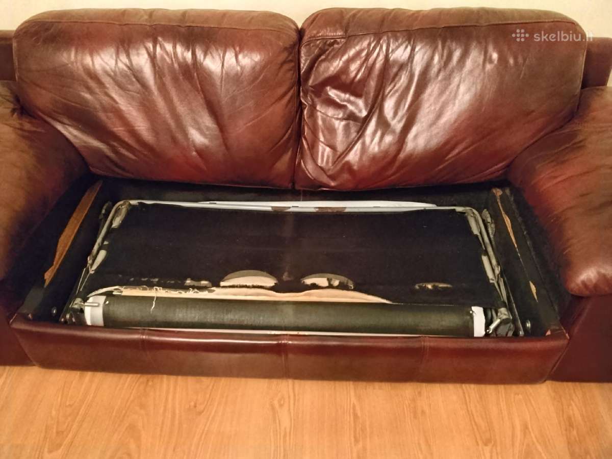 Klasikiniai odiniai foteliai ir sofa-lova. - nuotraukos Nr. 5