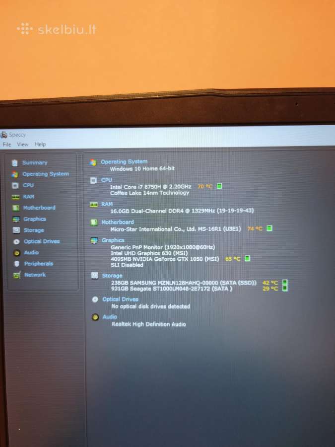 Msi kompiuteris,gtx 1050,1tb, 16gb Ddr4 - nuotraukos Nr. 5