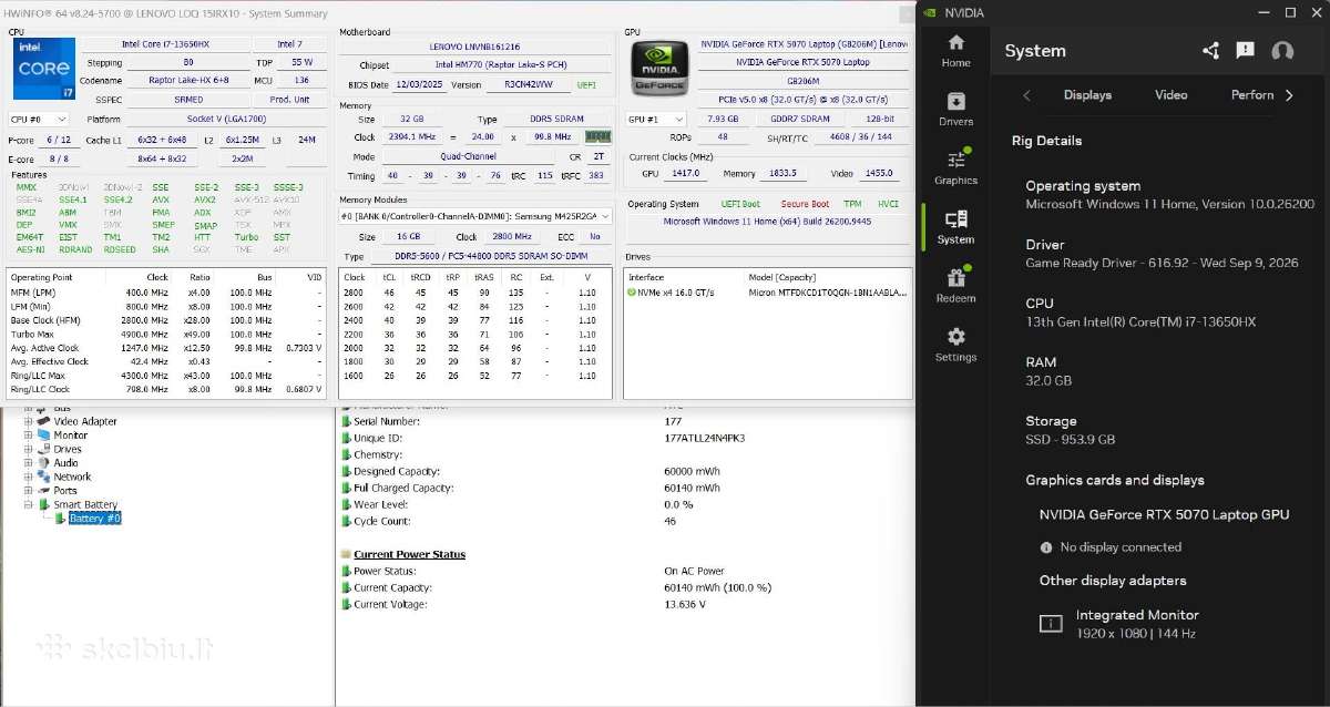 Lenovo Loq i7, Rtx 5070, 32gb RAM, 1tb SSD - nuotraukos Nr. 6
