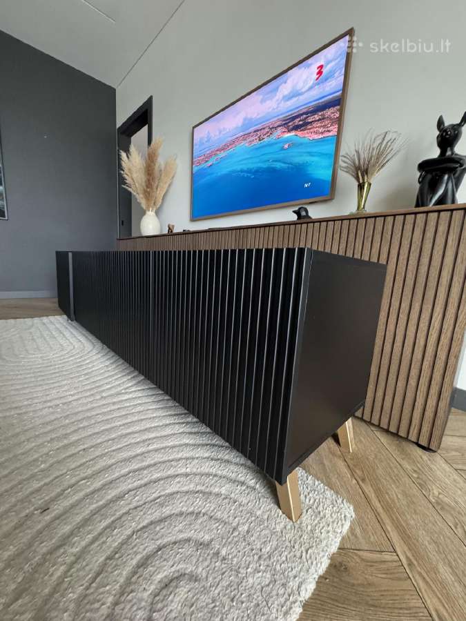 TV Staliukas Cama Meble Pafos, juoda sp. - nuotraukos Nr. 5