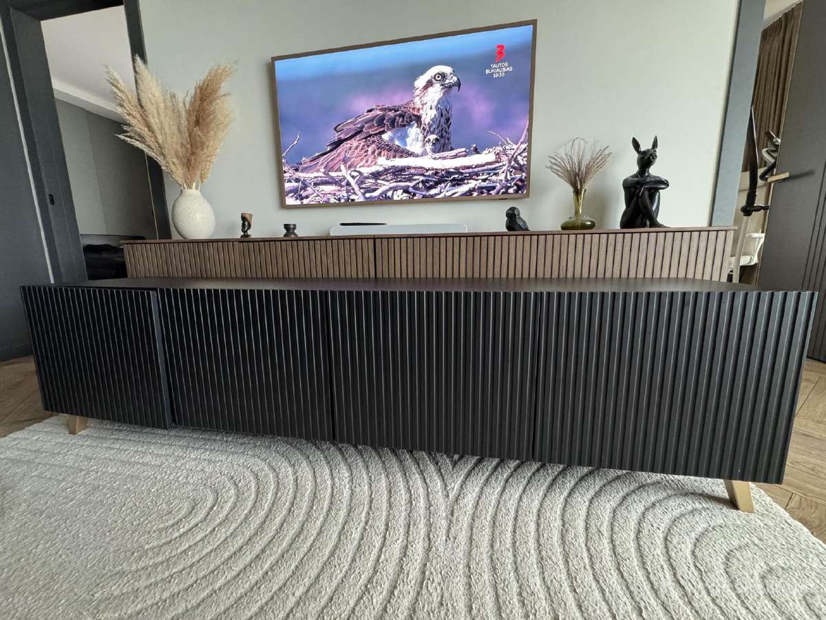 TV Staliukas Cama Meble Pafos, juoda sp. - nuotraukos Nr. 7
