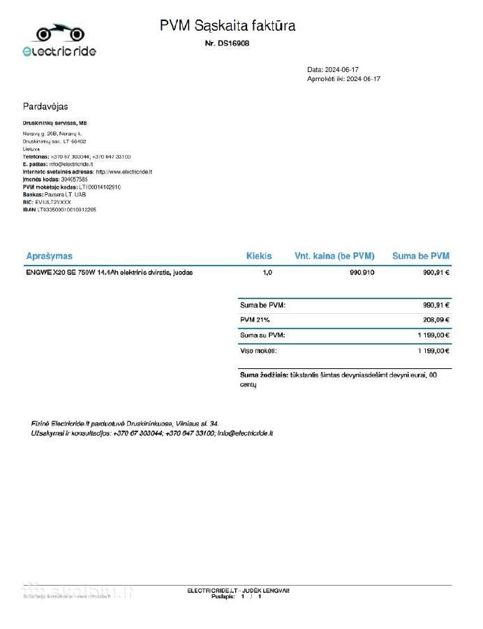 Elektrinis dviratis Engwe X20 Se 750w 14.4ah - nuotraukos Nr. 10