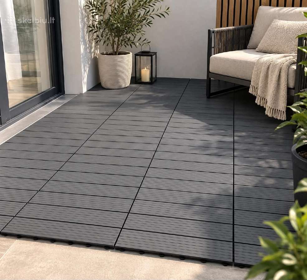 Parduodamos 2 m² terasinės Wpc grindų plytelės - nuotraukos Nr. 2