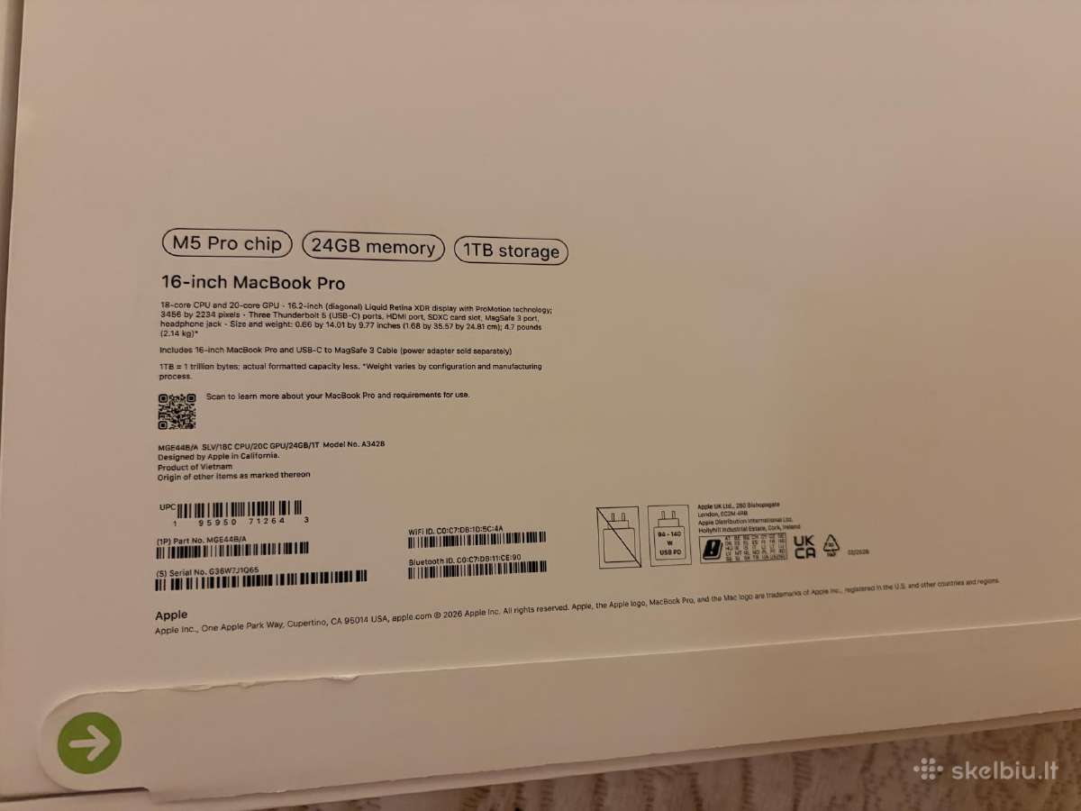 MacBook Pro 16 M4/m5pro ! - nuotraukos Nr. 5