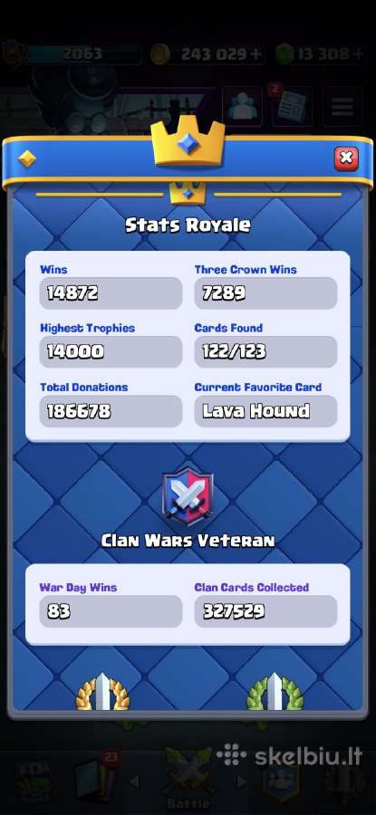 Clash Royale mobilaus zaidimo paskyra16 level - nuotraukos Nr. 2