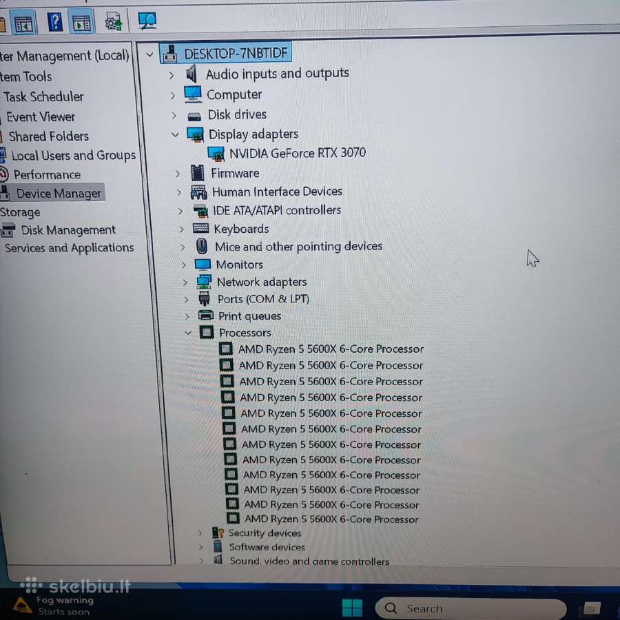 Ryzen 5 5600x,16ram,512nvme+500gbhdd,rtx3070 8gb - nuotraukos Nr. 6