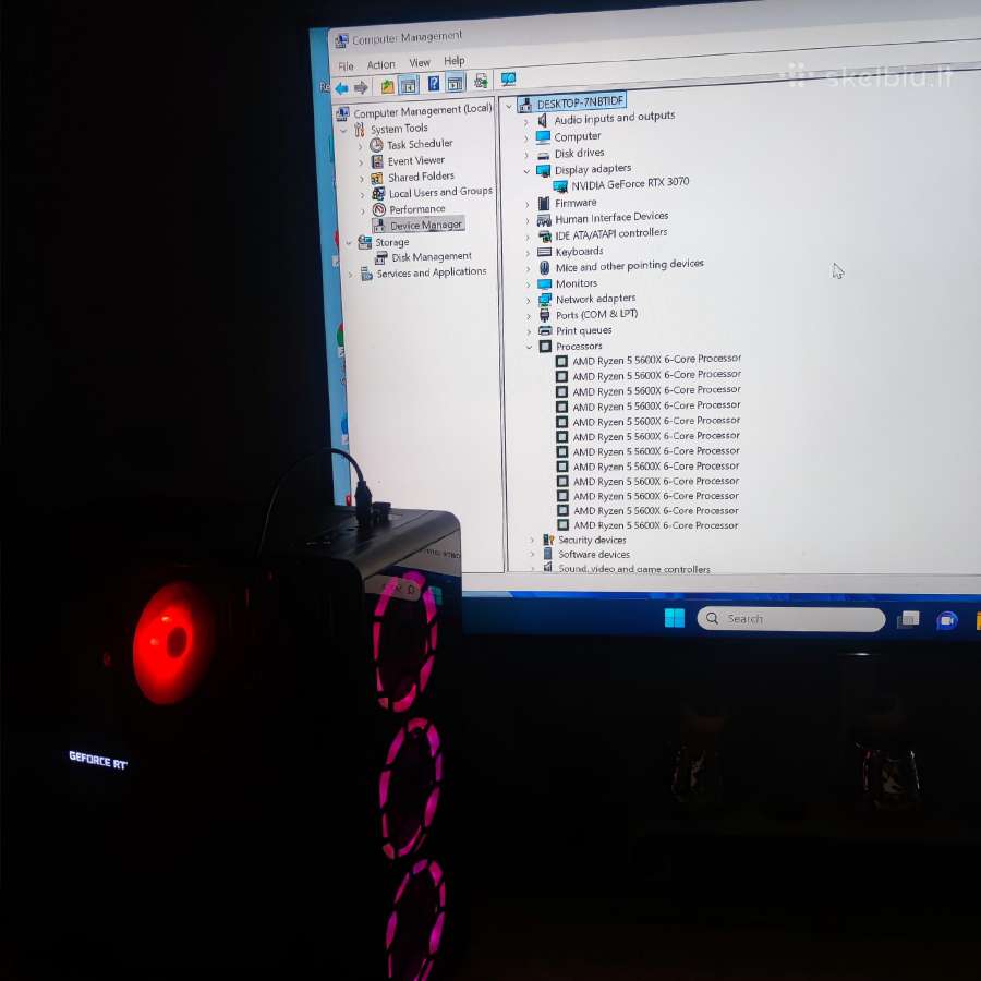 Ryzen 5 5600x,16ram,512nvme+500gbhdd,rtx3070 8gb - nuotraukos Nr. 7