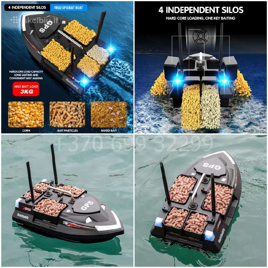 Flytec V802 Pro pašarų laivelis su GPS + Echolotas - nuotraukos Nr. 12