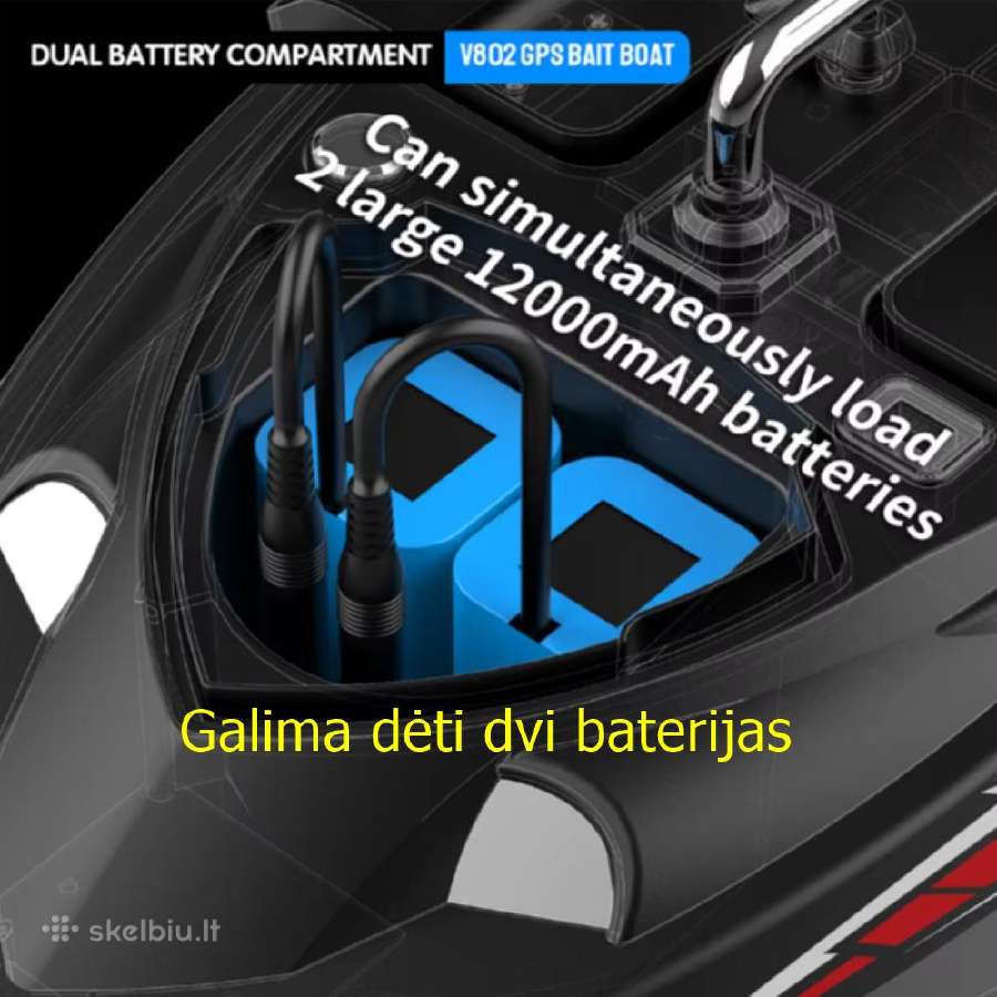 Flytec V802 Pro pašarų laivelis su GPS + Echolotas - nuotraukos Nr. 17