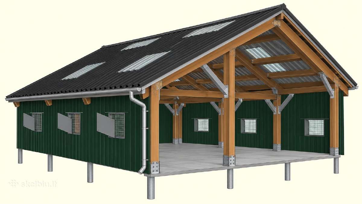 Arklides gardu gamyba durys žirgams projektavimas - nuotraukos Nr. 37