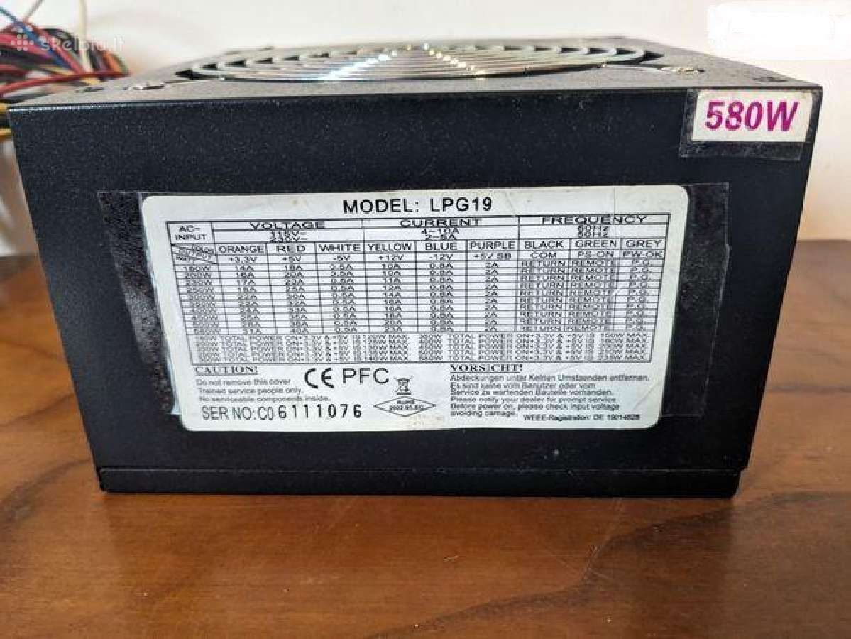 Psu nuo 250w iki 630w ir korpusai ir kitos dalys - nuotraukos Nr. 4
