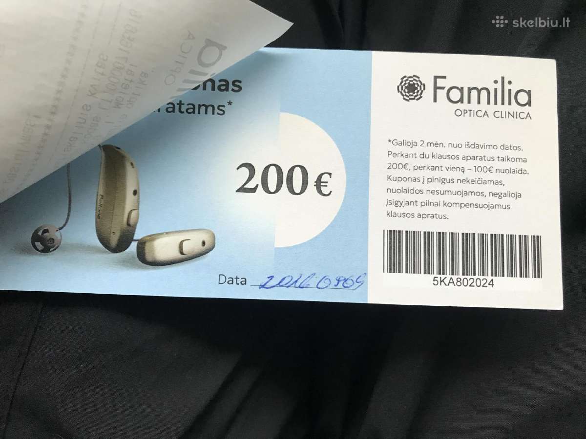 200 Eur dovanų kuponas klausos aparatams - nuotraukos Nr. 2
