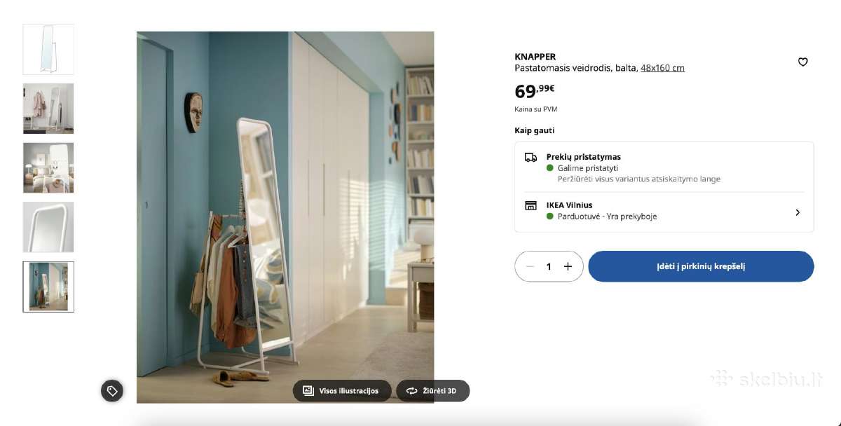 Ikea knapper pastatomas veidrodis - nuotraukos Nr. 5