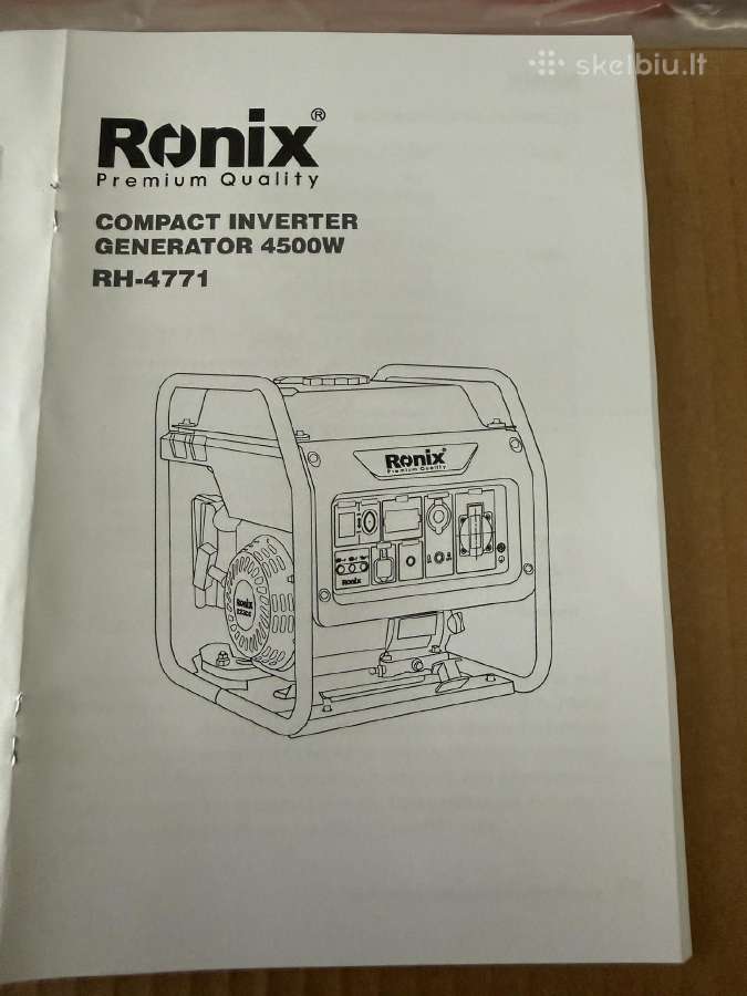 Inverterinis generatorius Ronix 4500 W - nuotraukos Nr. 9
