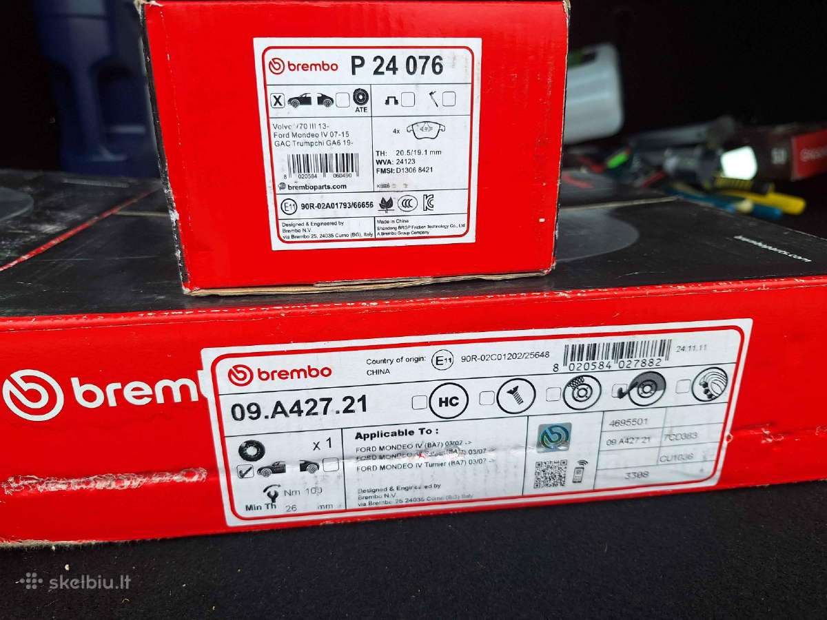 Brembo stabdžių diskai ir kaladėlės Ford Mondeo Mk - nuotraukos Nr. 2