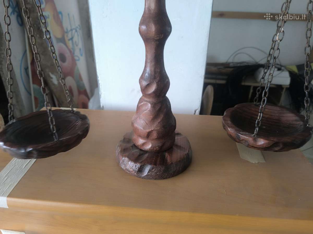 Parduodamos dekoratyvinės medinės svarstyklės - nuotraukos Nr. 2