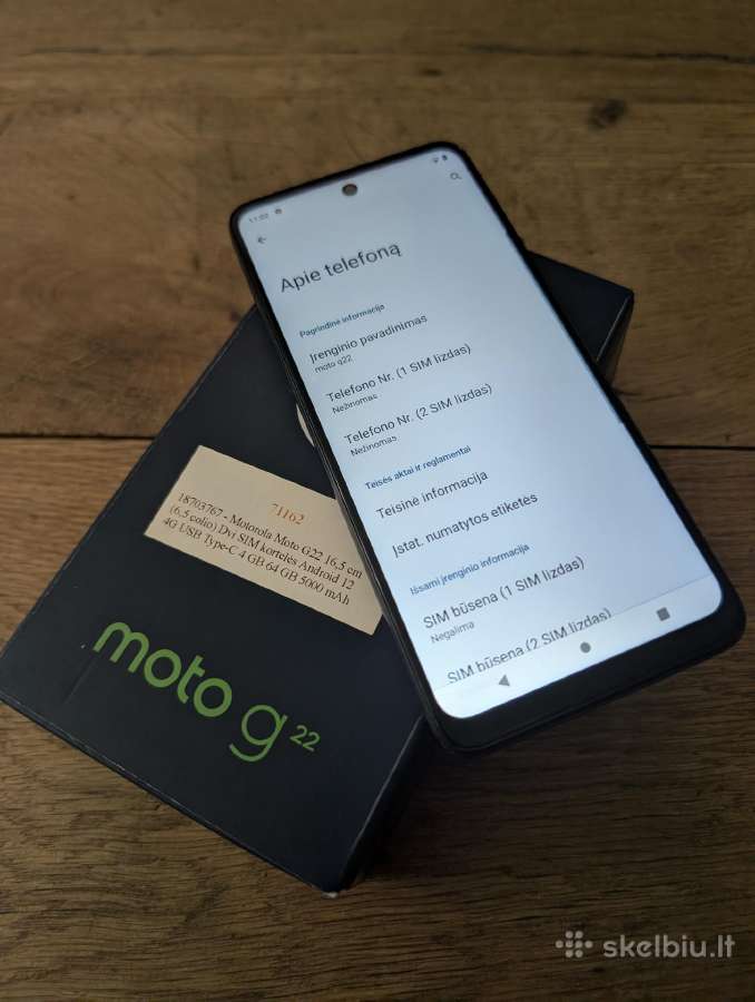Motorola Moto G22 - talpi 5000mah baterija, 2sim - nuotraukos Nr. 3