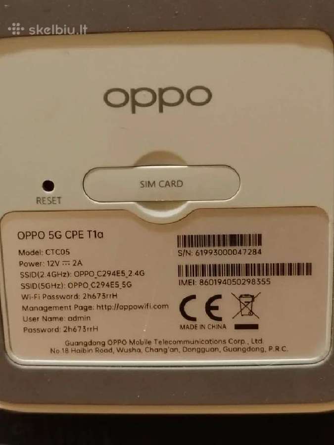 Oppo 5G cpe t1a maršrutizatorius - nuotraukos Nr. 3