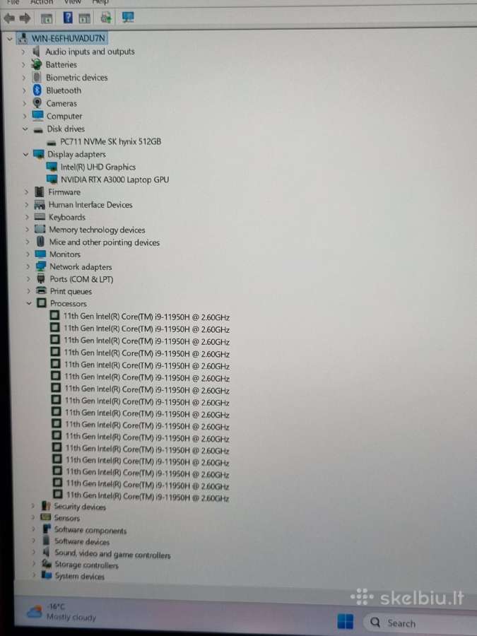 Dell Precision 5760 i9 17" Uhd+ Rtx - nuotraukos Nr. 12