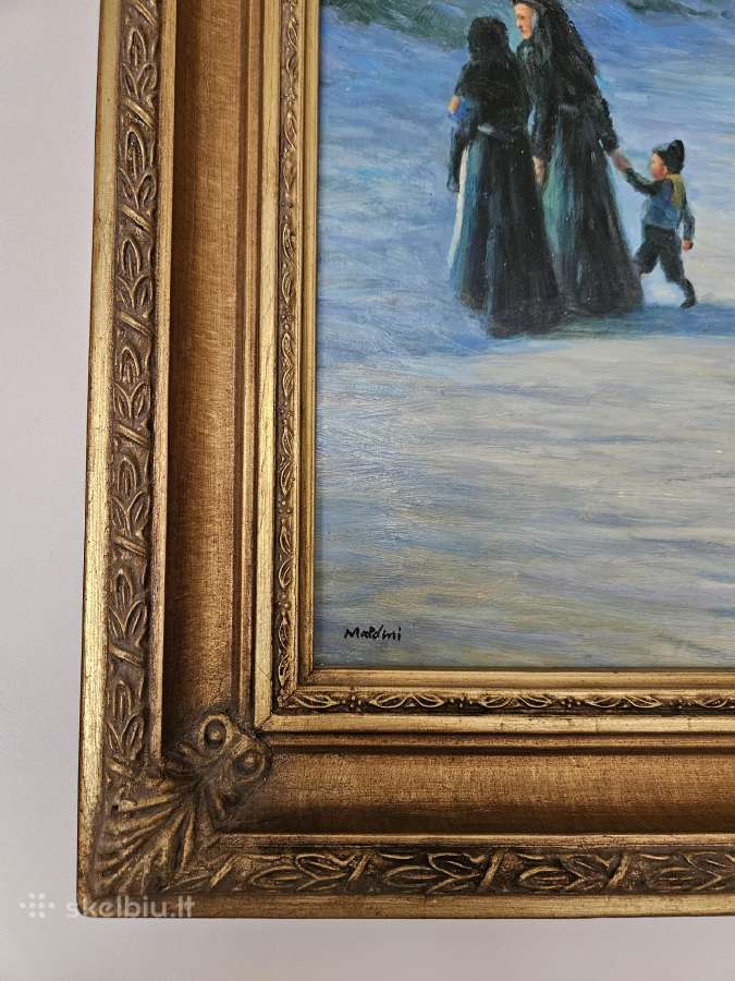 Antikvarinis paveikslas su rėmu 51x41 - nuotraukos Nr. 2
