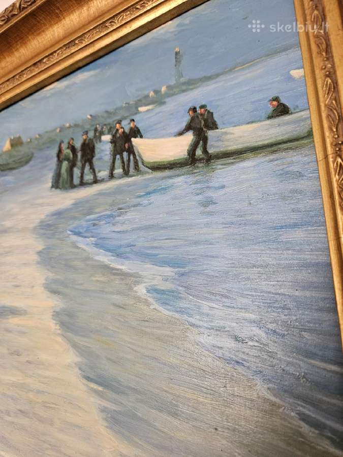 Antikvarinis paveikslas su rėmu 51x41 - nuotraukos Nr. 3