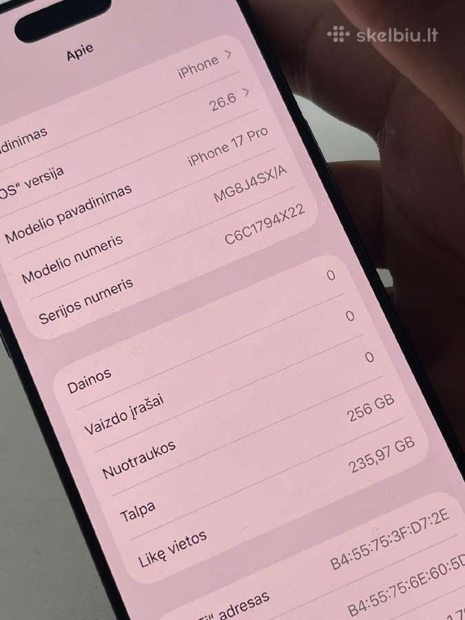 iPhone 17 Pro 256gb Deep Blue - nuotraukos Nr. 8