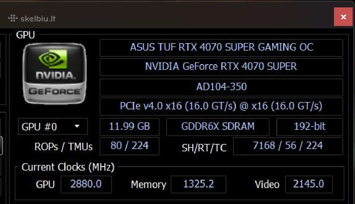 Asus 4070 Super Tuf Gaming Oc 12gb - nuotraukos Nr. 7