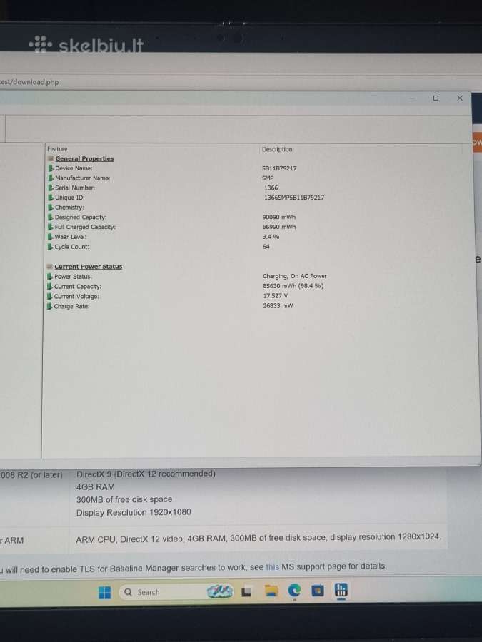 Lenovo Thinkpad X1 Extreme Gen 4 i7 16gb 512gb - nuotraukos Nr. 9