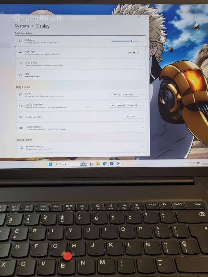 Lenovo Thinkpad X1 Extreme Gen 4 i7 16gb 512gb - nuotraukos Nr. 10