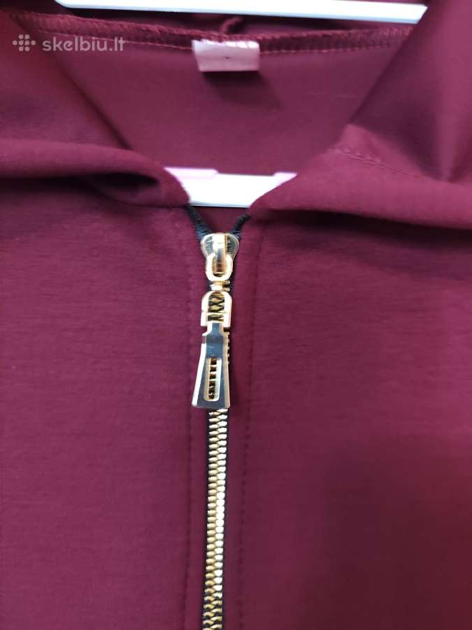 Bordo spalvos „oversize“ džemperis su gobtuvu - nuotraukos Nr. 4