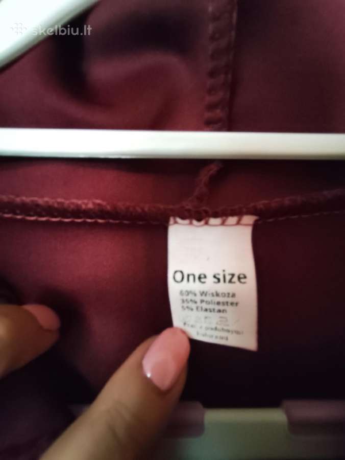 Bordo spalvos „oversize“ džemperis su gobtuvu - nuotraukos Nr. 6