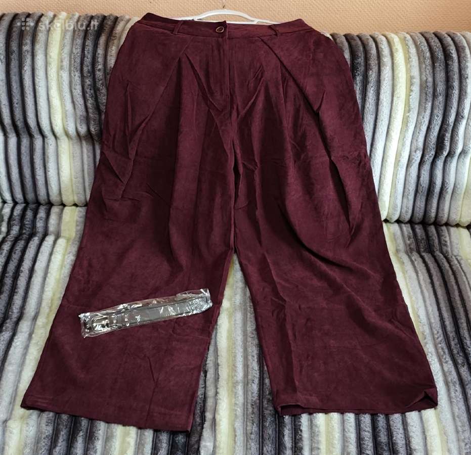 Italų gamybos velvetinės plačios kelnės XL/2xl - nuotraukos Nr. 3
