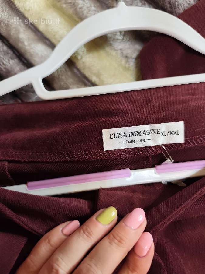Italų gamybos velvetinės plačios kelnės XL/2xl - nuotraukos Nr. 6