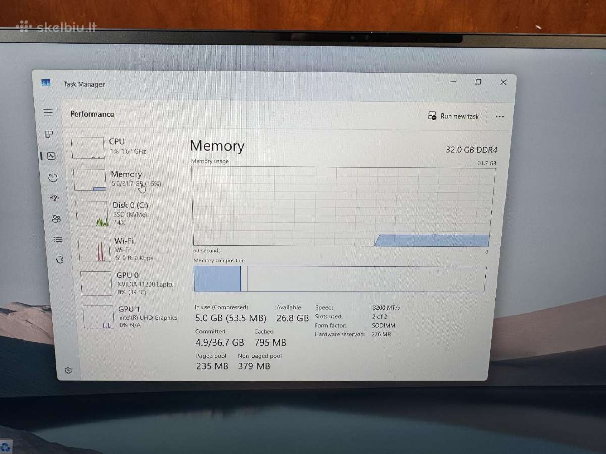 Dell Precision 5560 i7-11th/32gb RAM/t1200/1tb SSD - nuotraukos Nr. 7