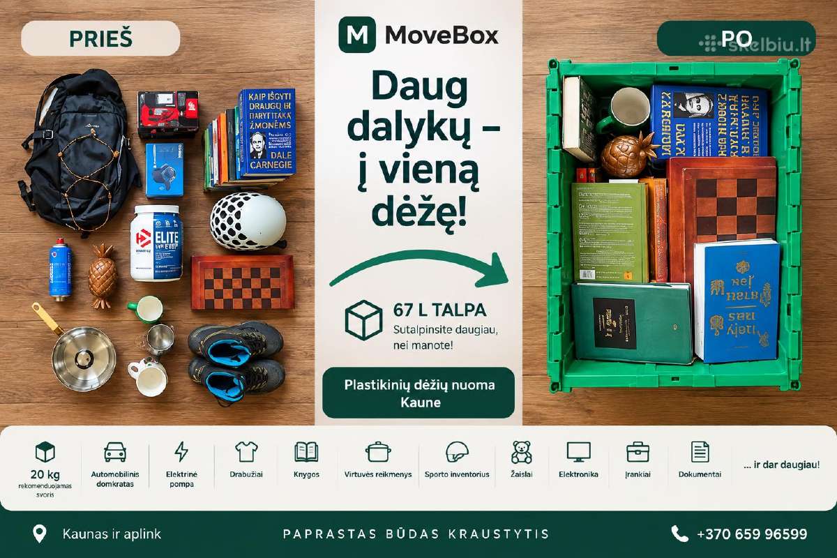 Nuomojamos tvirtos plastikinės kraustymosi dėžės - nuotraukos Nr. 2