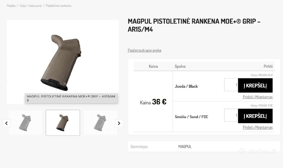 Magpul buožė + Grip'as - nuotraukos Nr. 5