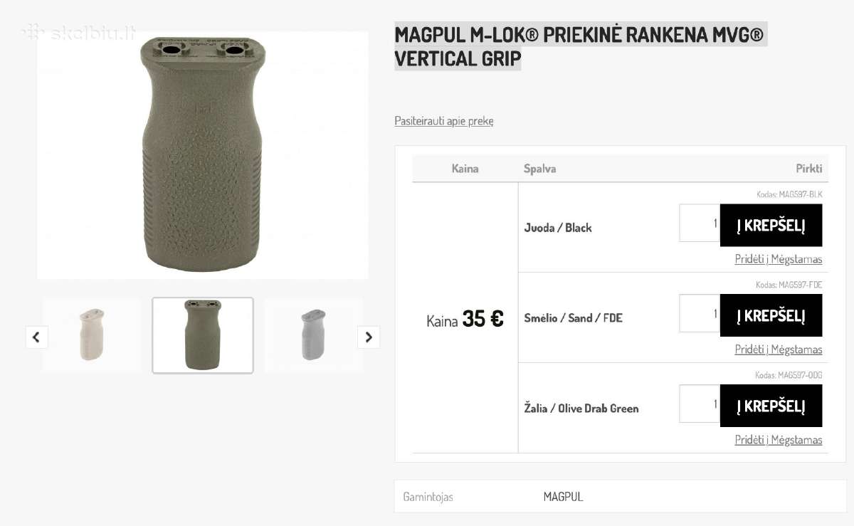 Magpul buožė + Grip'as - nuotraukos Nr. 6