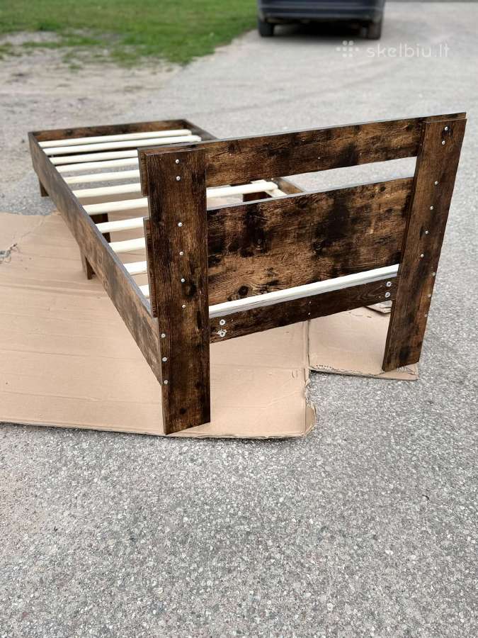 Lovos rėmas su galvūgaliu, dūminio ąžuolo 75x190cm - nuotraukos Nr. 2