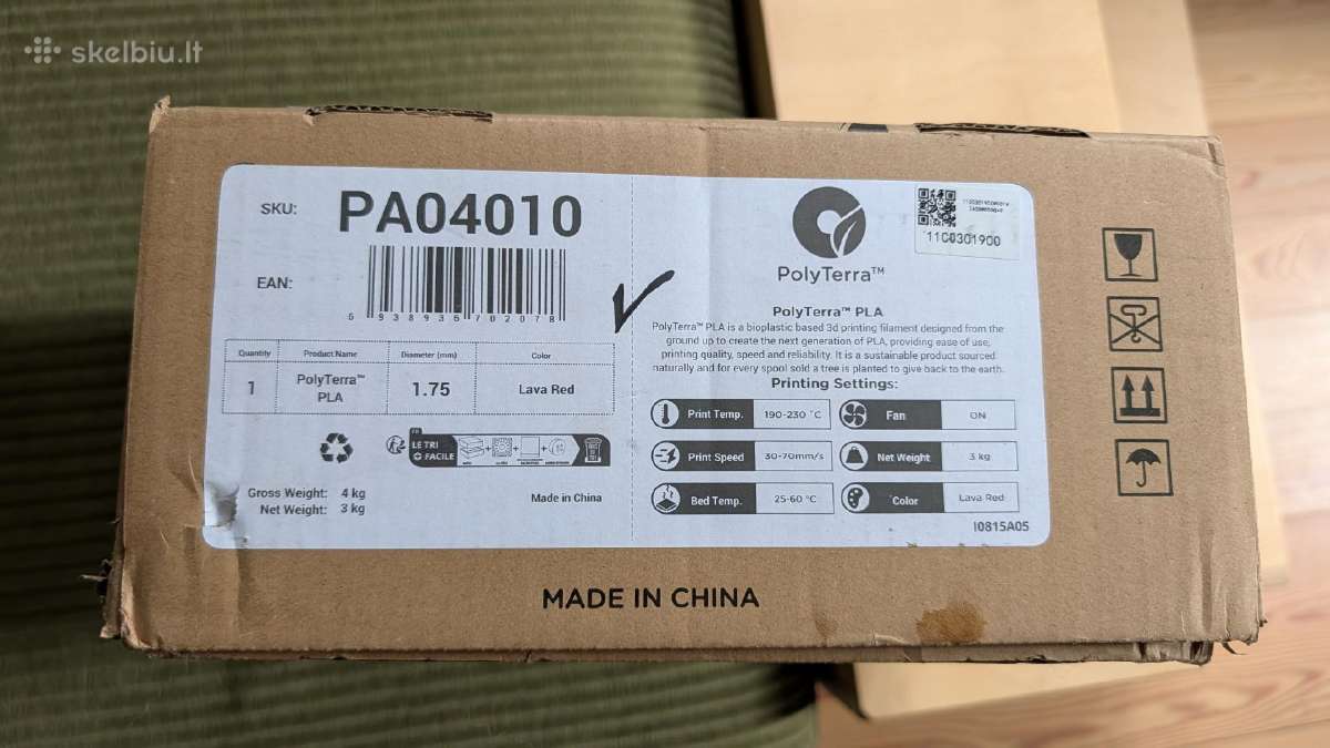 3kg naujas Polymaker Polyterra Pla Lava plastikas - nuotraukos Nr. 3