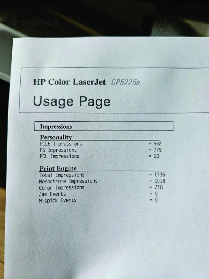 Spausdintuvas Hp Laserjet Cp5225n - nuotraukos Nr. 11