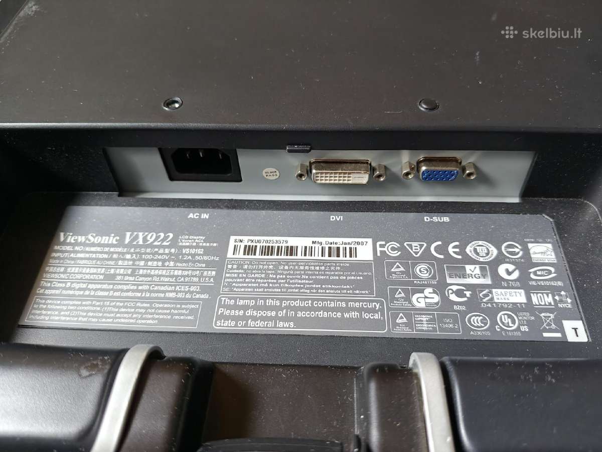 Viewsonic 19 colių Monitorius Vx922 - nuotraukos Nr. 3