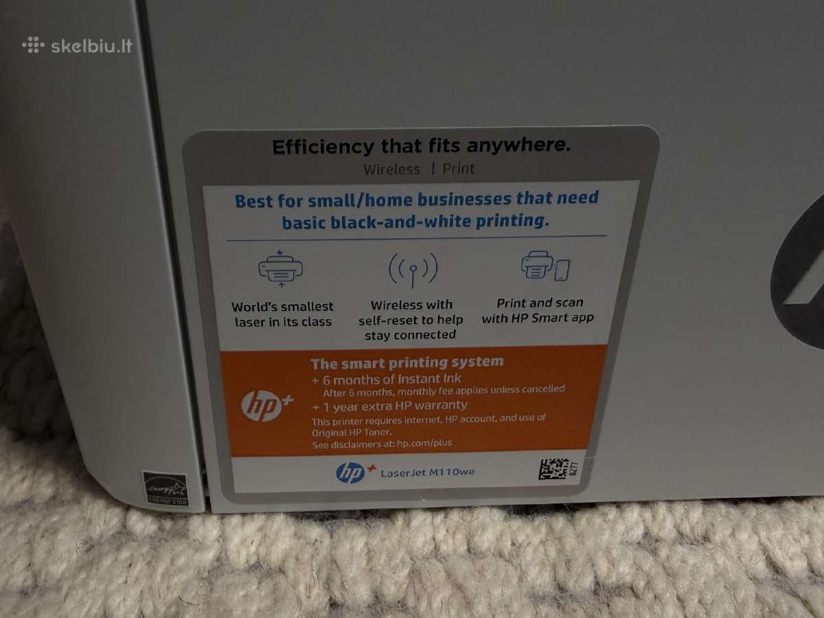 Lazerinį spausdintuvą Hp Laserjet M110we - nuotraukos Nr. 2
