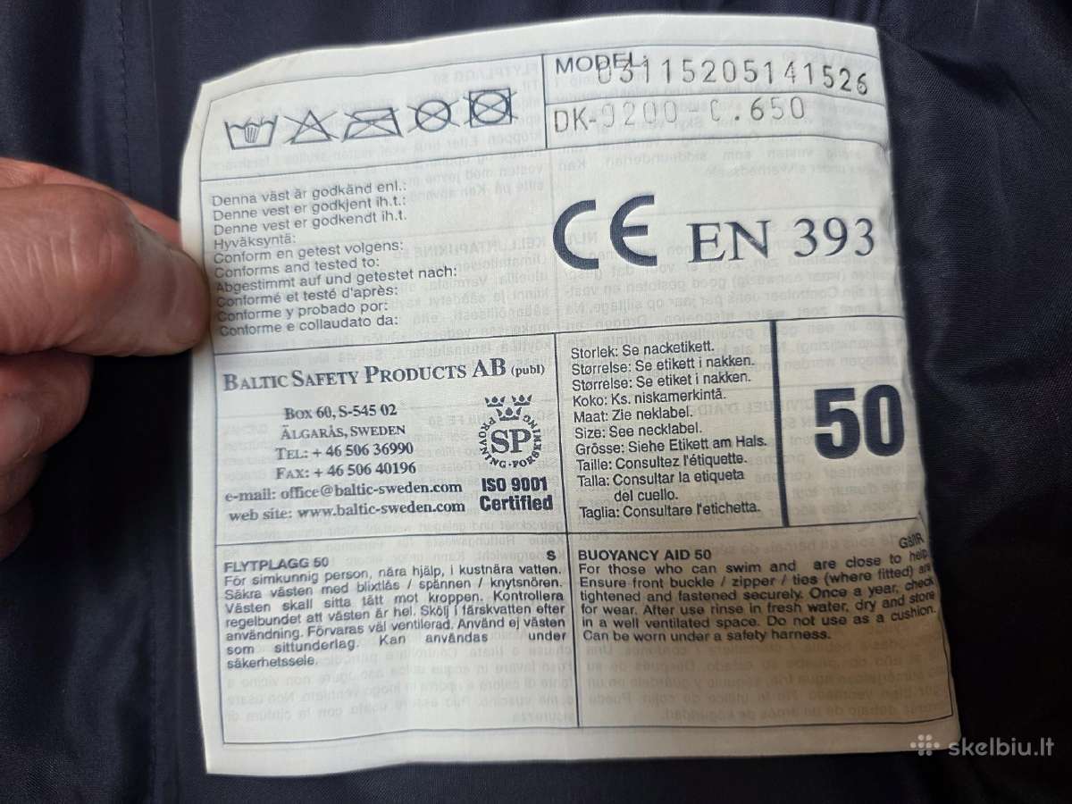 Švediška gelbėjimosi liemenė 70-90 kg - nuotraukos Nr. 4