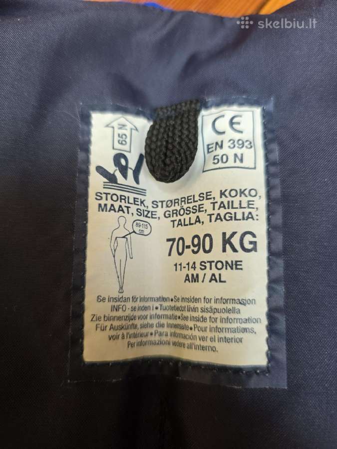 Švediška gelbėjimosi liemenė 70-90 kg - nuotraukos Nr. 5