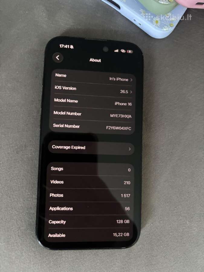 iPhone 16, 128gb black be defektu - nuotraukos Nr. 4