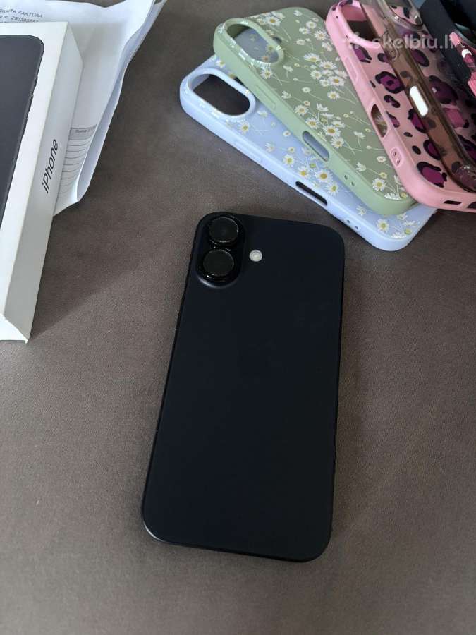 iPhone 16, 128gb black be defektu - nuotraukos Nr. 5