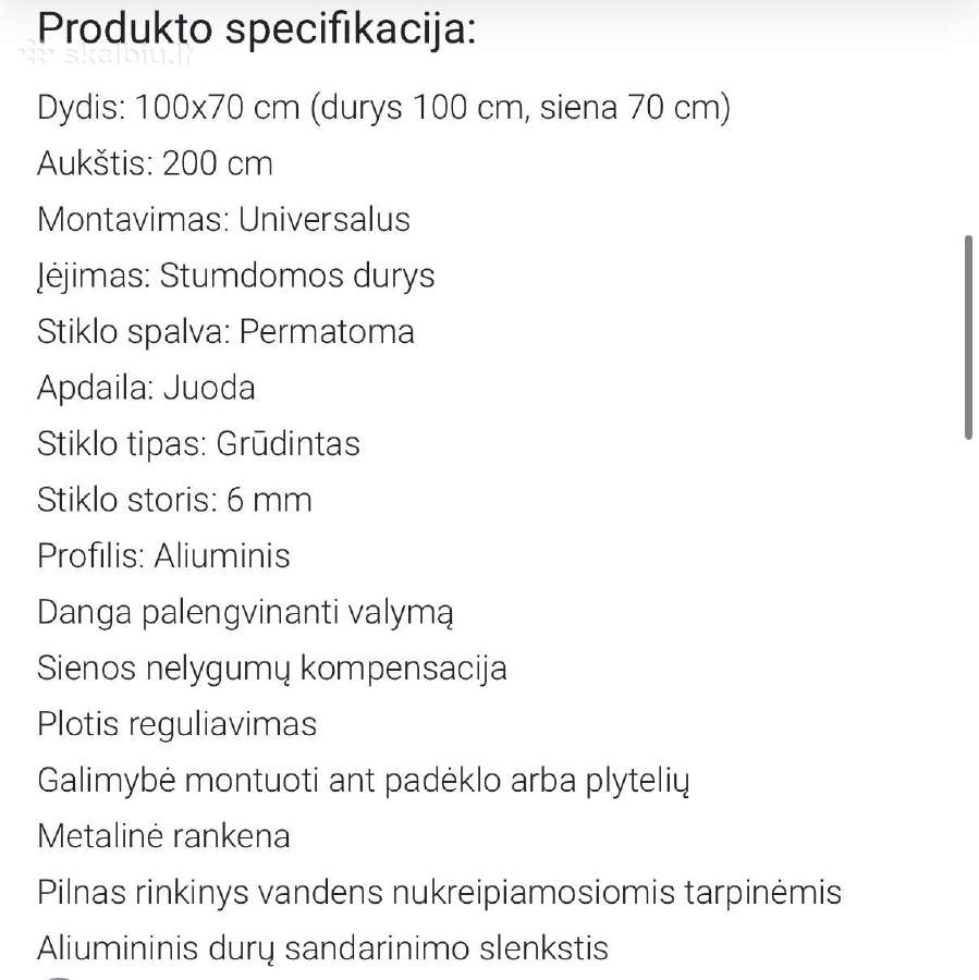 Dušo kabina 100x70 - nuotraukos Nr. 7