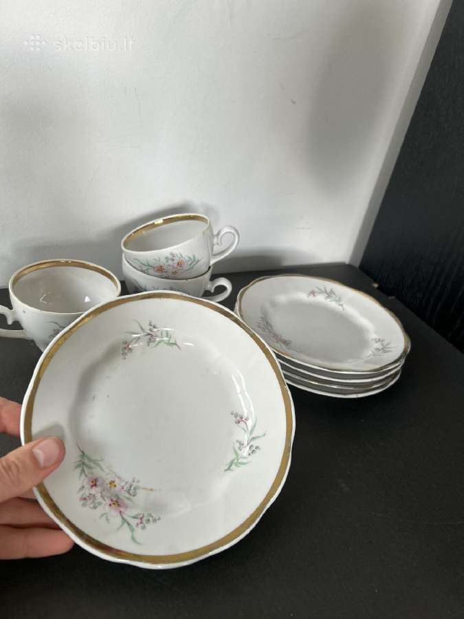 Porceliano rinkinys 3 puodeliai 5 lekstutes - nuotraukos Nr. 5