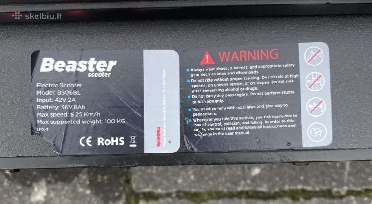 Elektrinis paspirtukas Beaster Scooter - nuotraukos Nr. 6