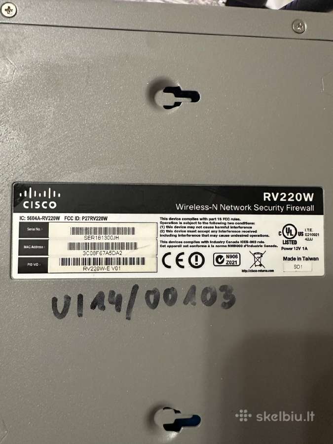 Maršrutizatorius Cisko Rv220w - nuotraukos Nr. 2